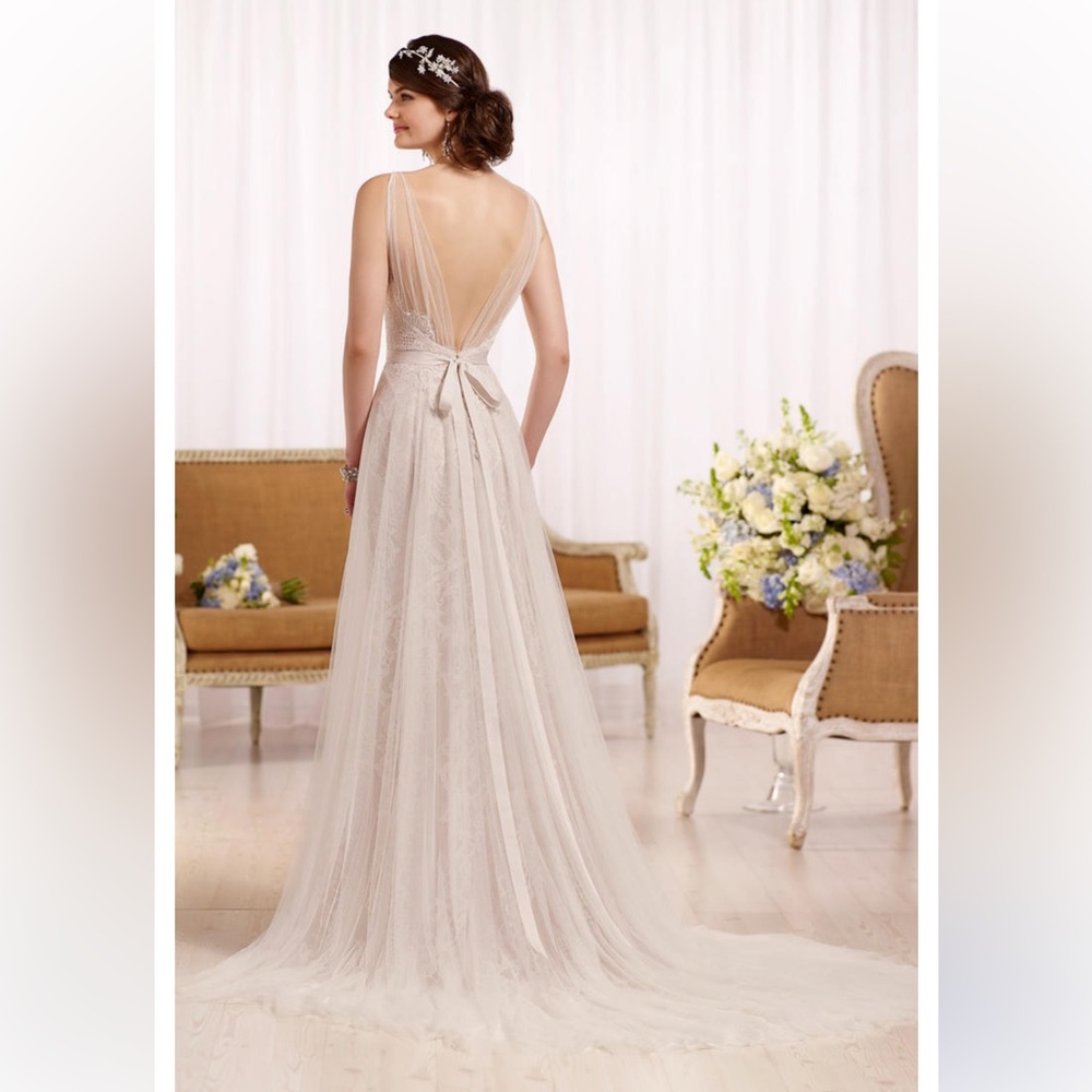 Essence of Australia Lace Chiffon Wedding Dress - Picture 3 of 16